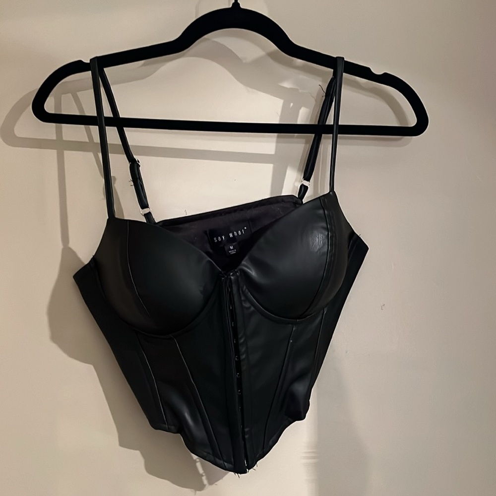Faux Leather Corset Top